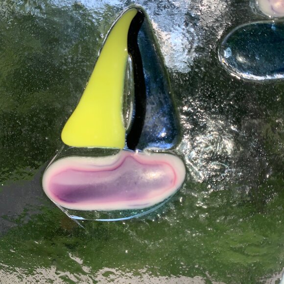 #6634 FUSED GLASS SAIL BOAT  SAIL BOAT SUN CATCHER - Picture 5 of 10